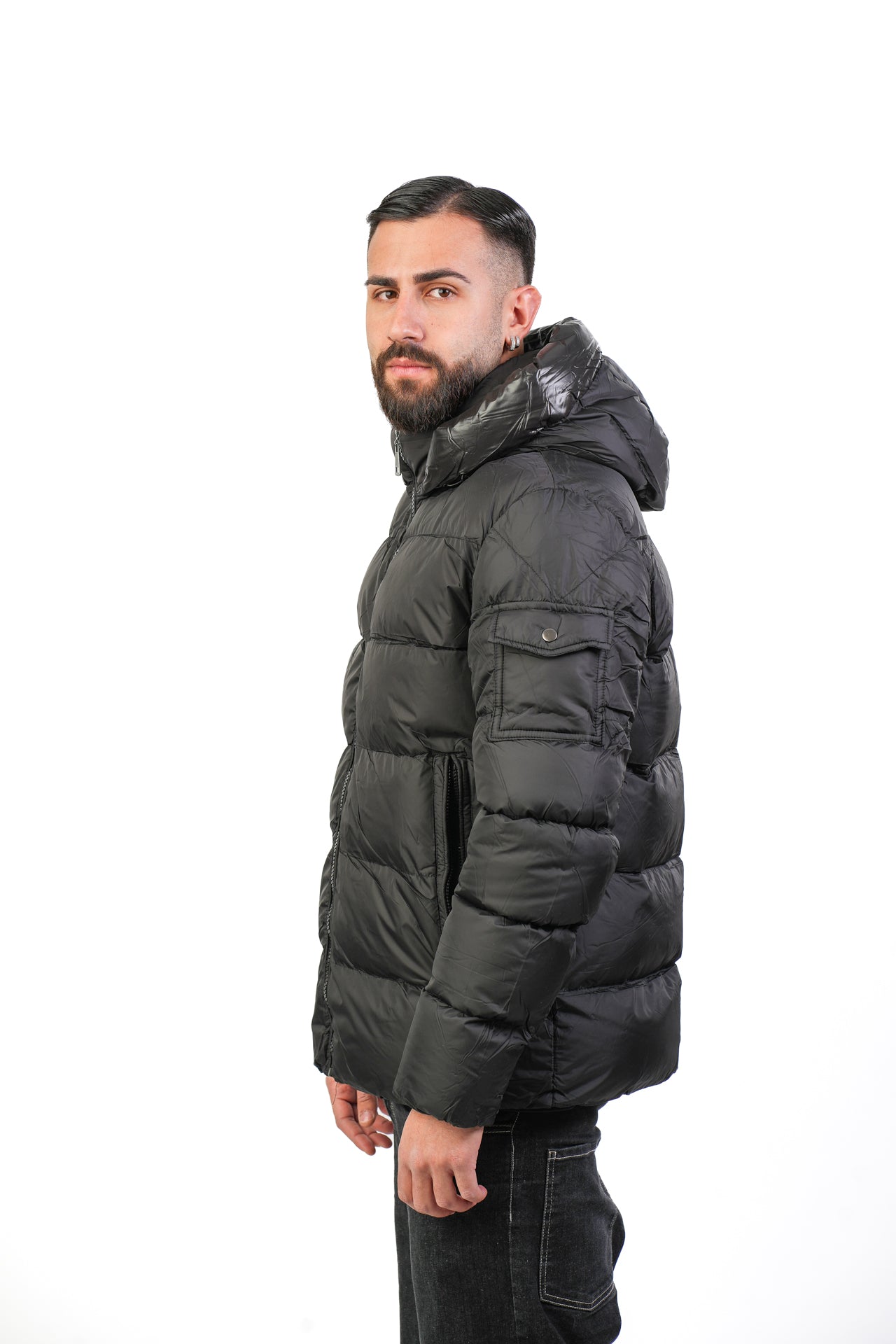 Bomber Puffer Corto Nero