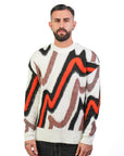 Maglione Boxy Fantasy Bianco e Arancio