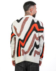 Maglione Boxy Fantasy Bianco e Arancio