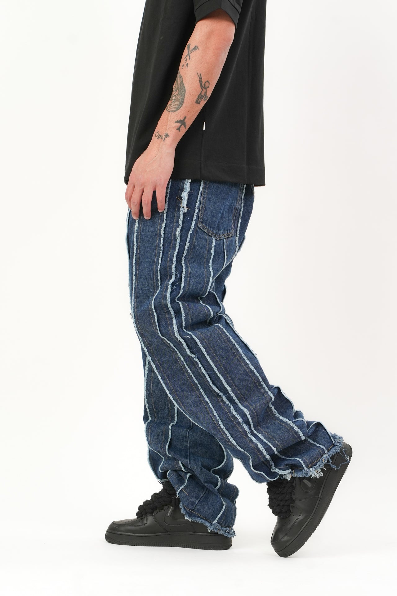 Jeans Best Rigato Blu