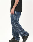 Jeans Best Rigato Blu