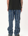 Jeans Best Rigato Blu