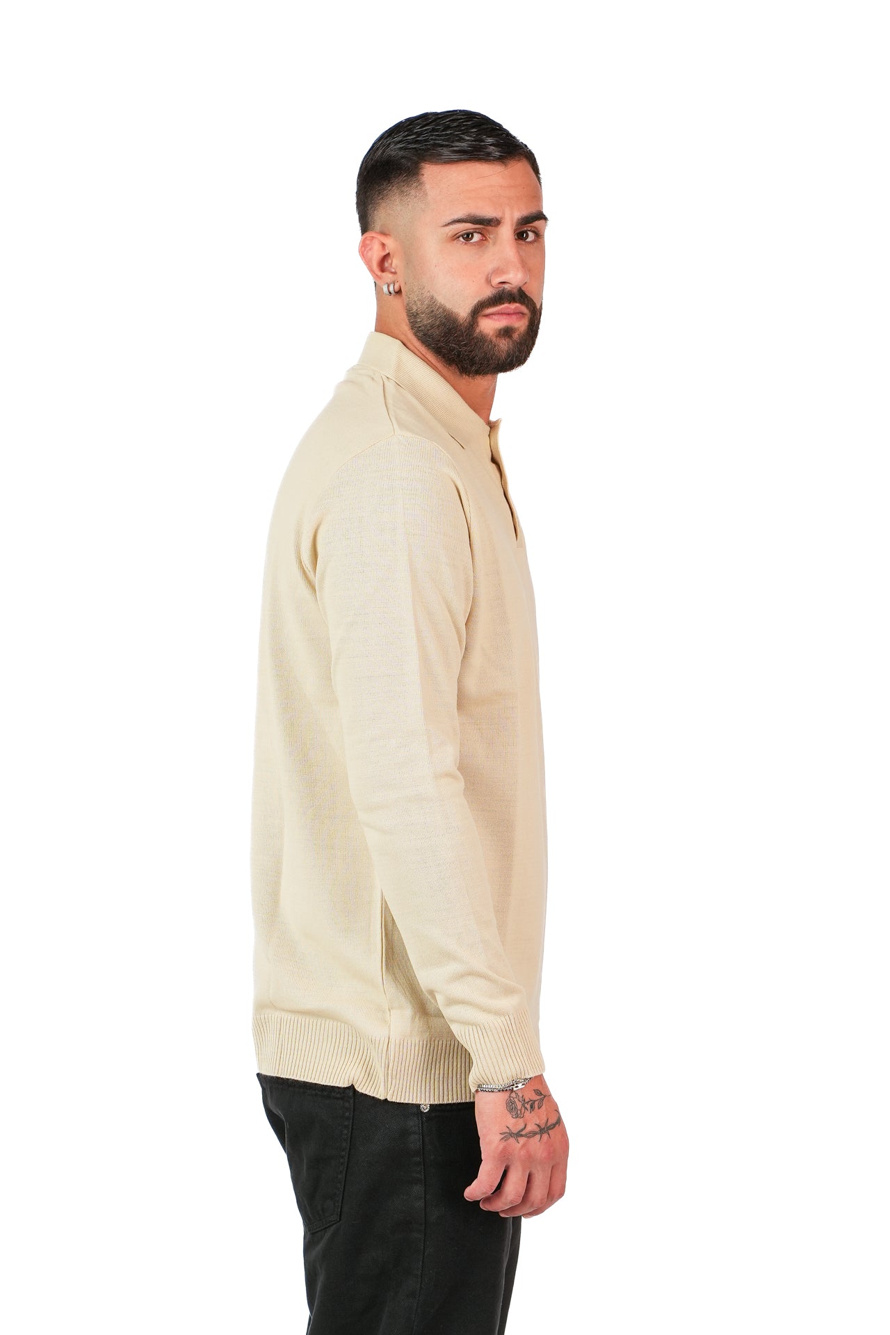 Polo Manica Lunga Beige