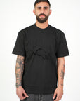 T-Shirt Doppio Collo Nera