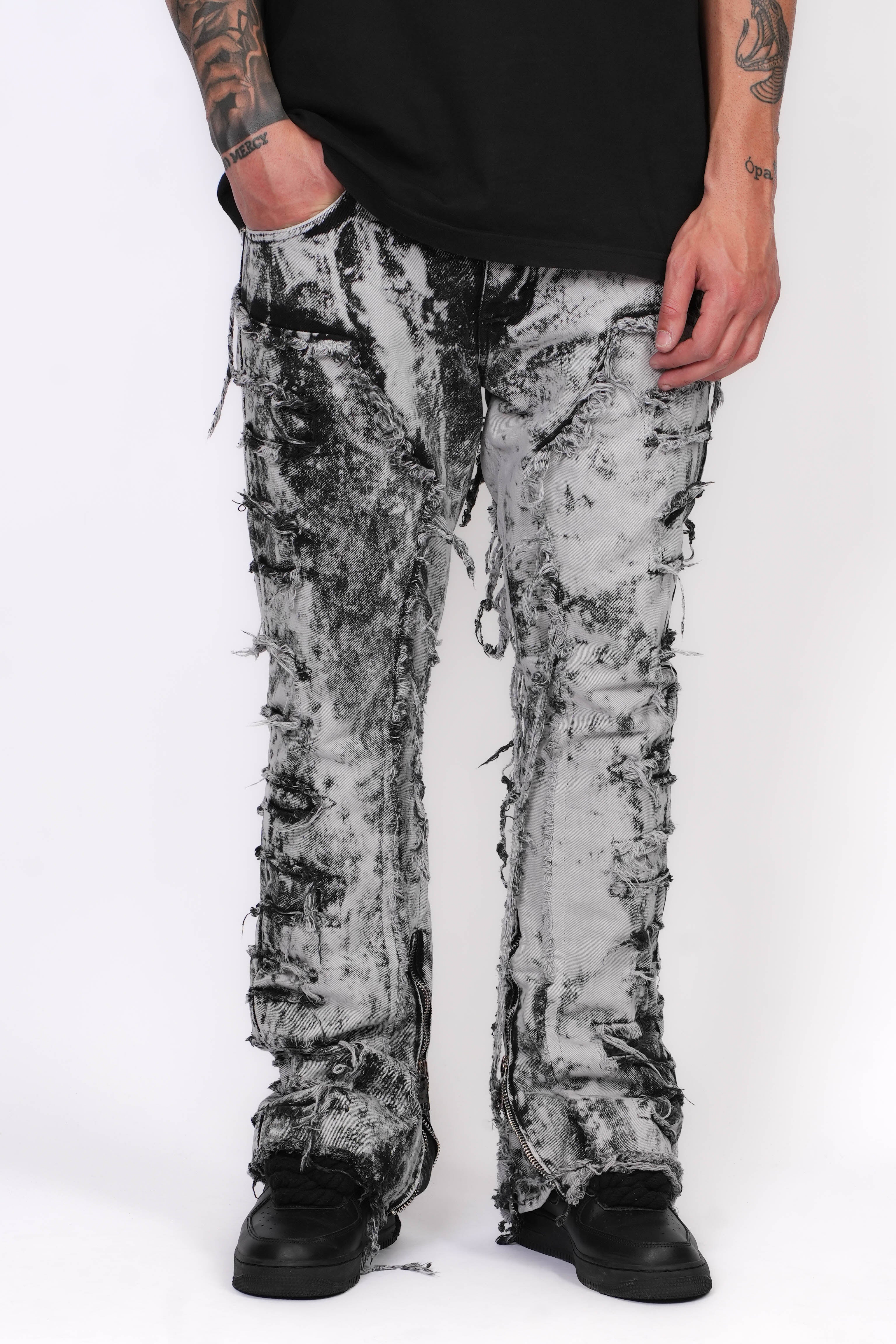 Baggy Fit Flare Camouflage Con Zip