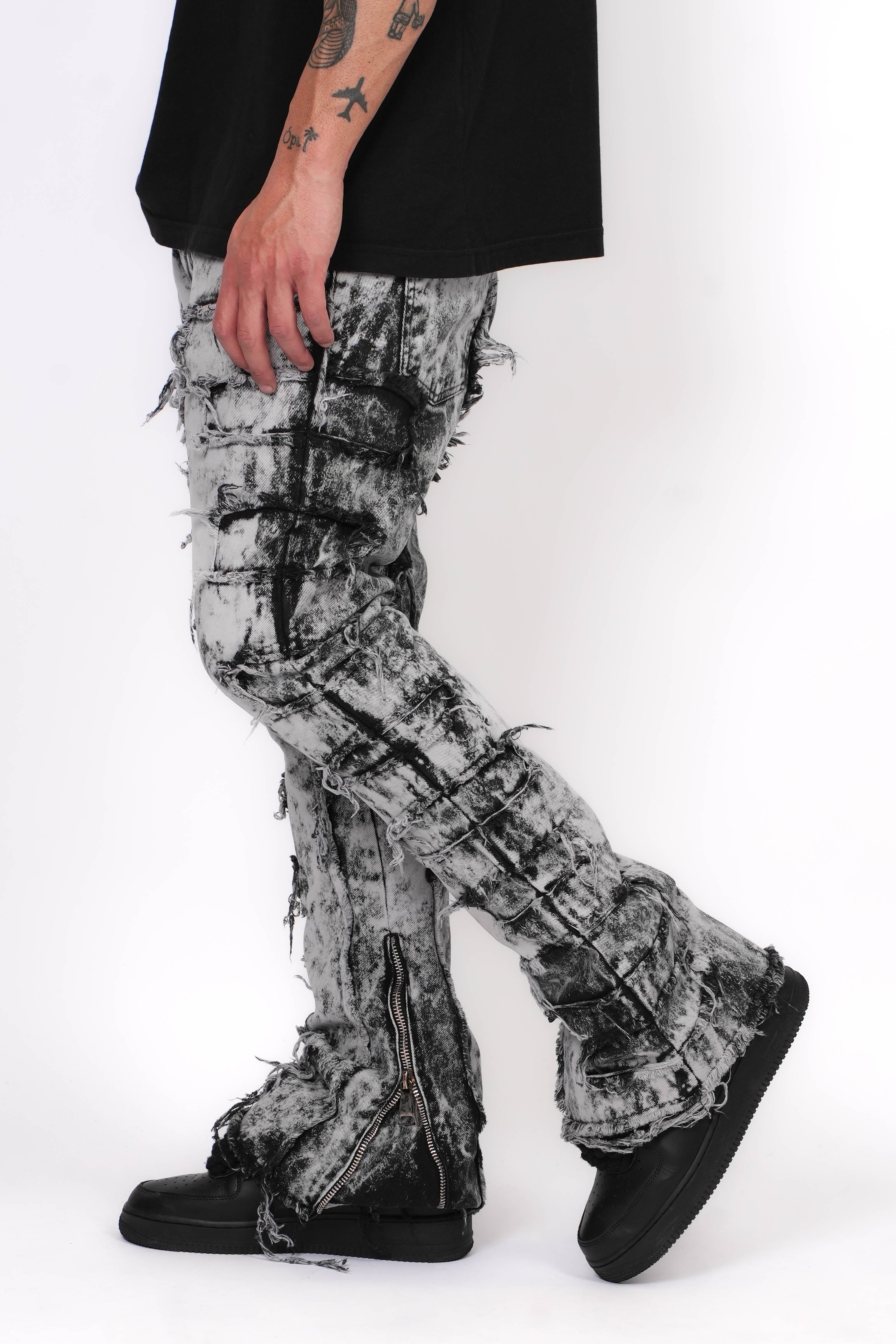 Baggy Fit Flare Camouflage Con Zip