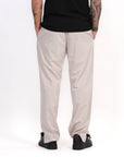 Pantalone Fondo Largo Con Spacchetto Beige