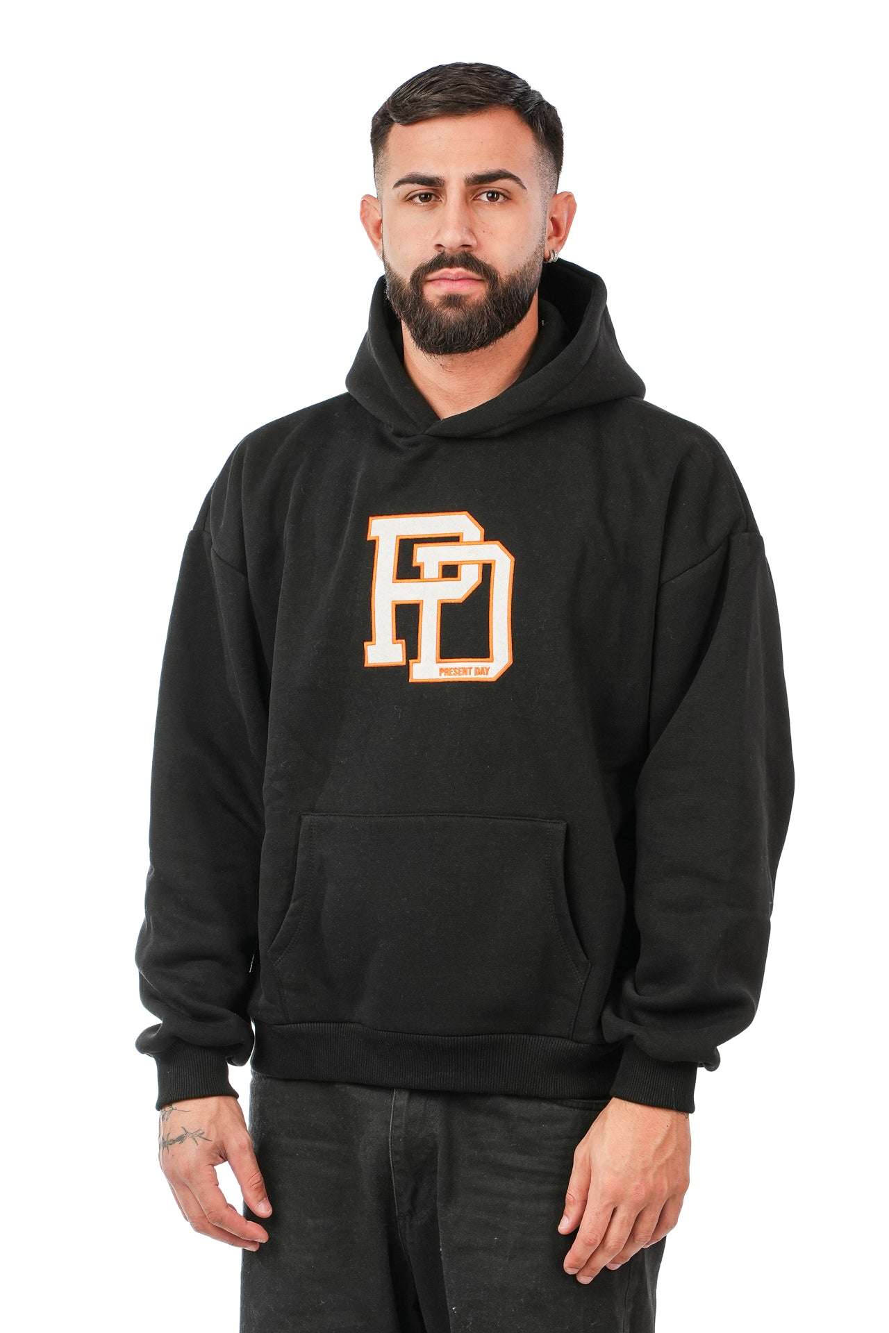 Hoodie Ricamata PD Nera