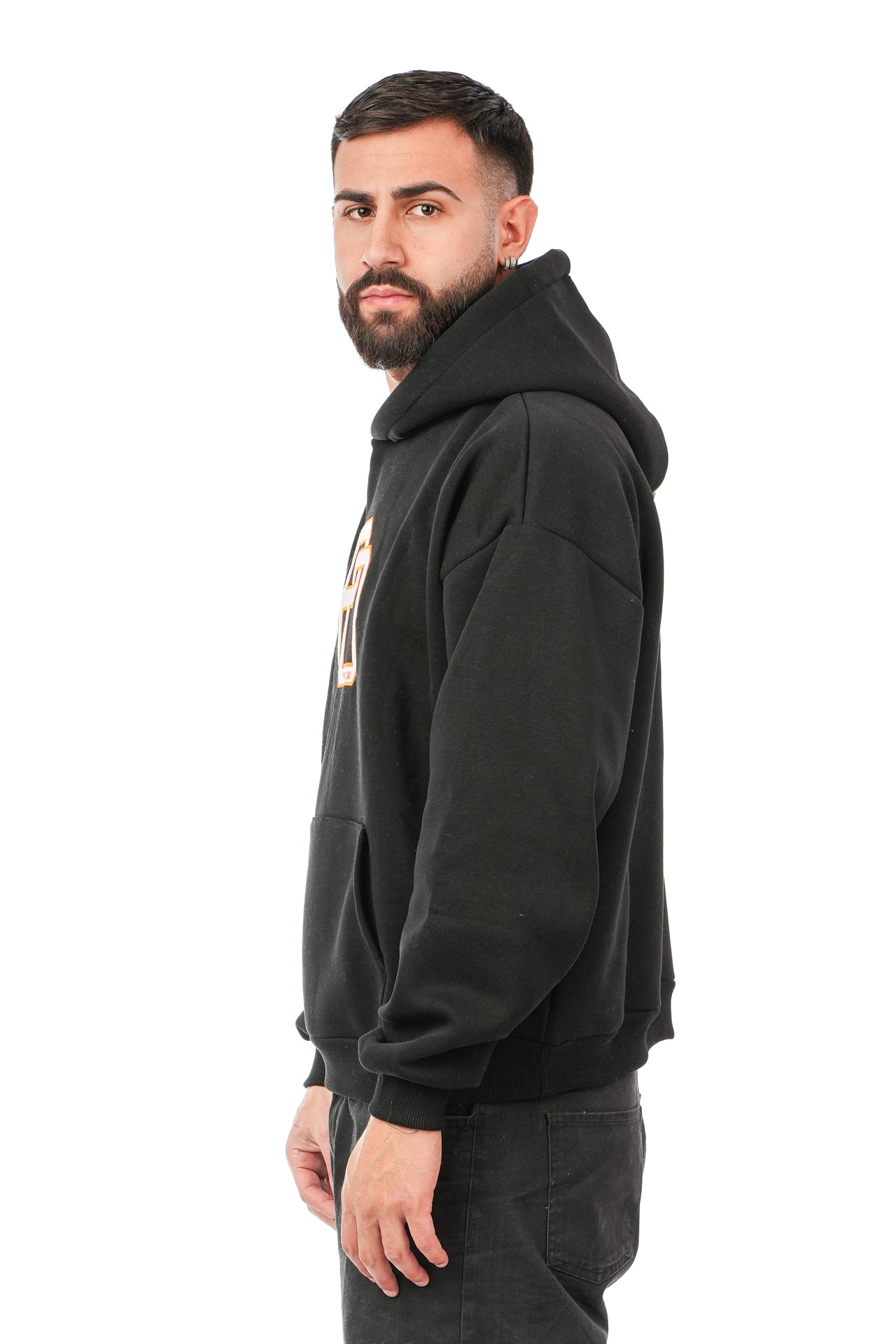 Hoodie Ricamata PD Nera