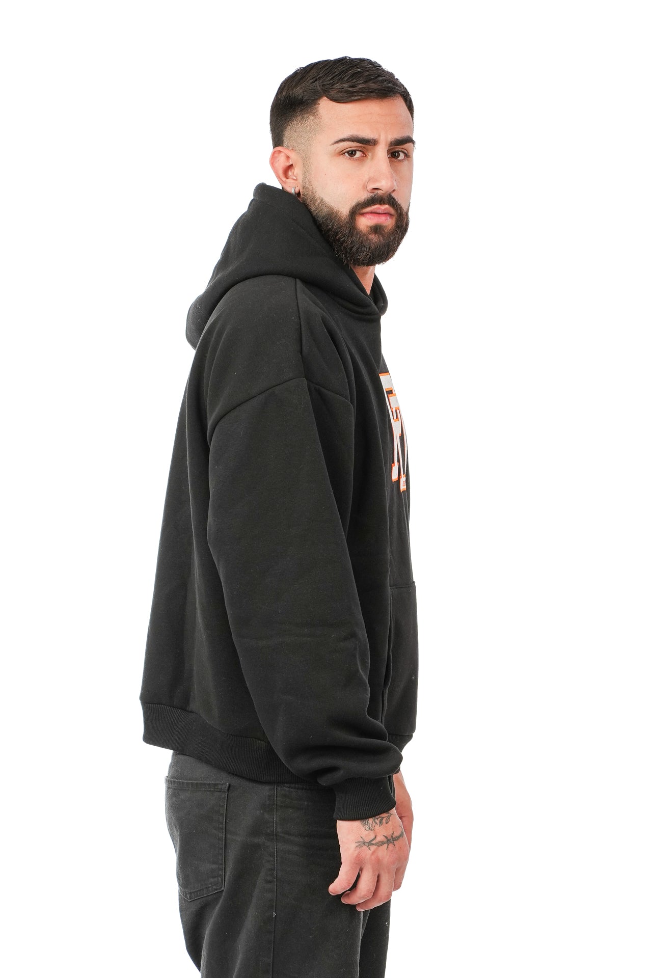 Hoodie Ricamata PD Nera